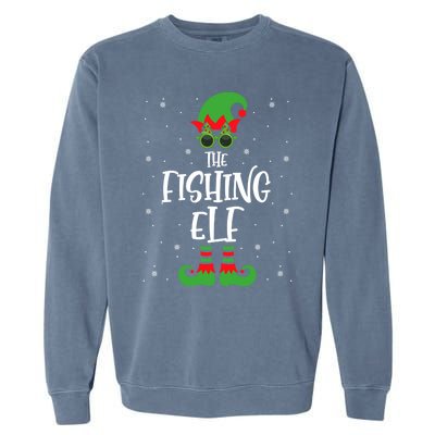 The Fishing Elf Funny Christmas Elf Fisher Fishing Family Meaningful Gift Garment-Dyed Sweatshirt