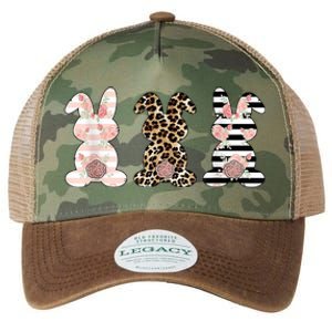 Trio Floral Easter Bunny Cute Legacy Tie Dye Trucker Hat