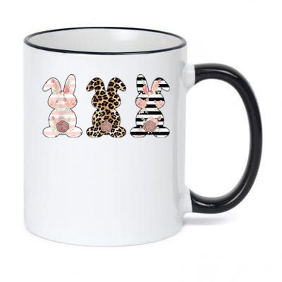 Trio Floral Easter Bunny Cute 11oz Black Color Changing Mug