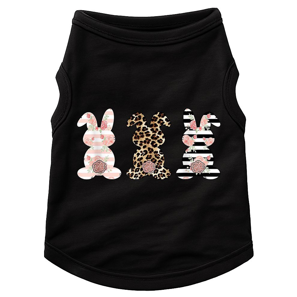 Trio Floral Easter Bunny Cute Doggie Tank