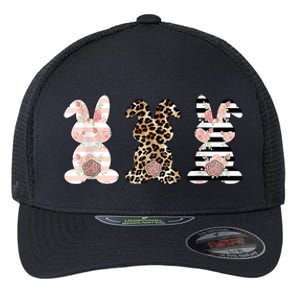 Trio Floral Easter Bunny Cute Flexfit Unipanel Trucker Cap