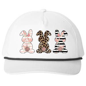 Trio Floral Easter Bunny Cute Snapback Five-Panel Rope Hat