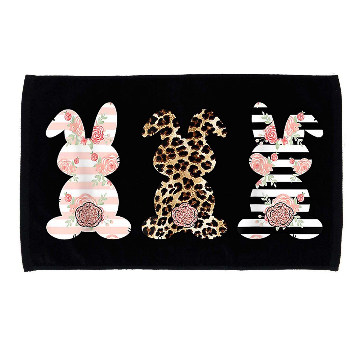 Trio Floral Easter Bunny Cute Microfiber Hand Towel