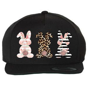 Trio Floral Easter Bunny Cute Wool Snapback Cap