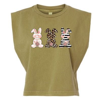 Trio Floral Easter Bunny Cute Garment-Dyed Women's Muscle Tee