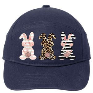 Trio Floral Easter Bunny Cute 7-Panel Snapback Hat