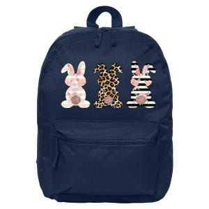 Trio Floral Easter Bunny Cute 16 in Basic Backpack