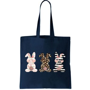 Trio Floral Easter Bunny Cute Tote Bag