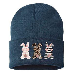 Trio Floral Easter Bunny Cute Sustainable Knit Beanie