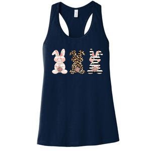 Trio Floral Easter Bunny Cute Women's Racerback Tank