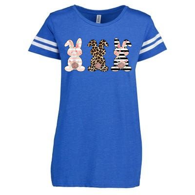 Trio Floral Easter Bunny Cute Enza Ladies Jersey Football T-Shirt