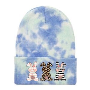 Trio Floral Easter Bunny Cute Tie Dye 12in Knit Beanie