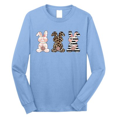 Trio Floral Easter Bunny Cute Long Sleeve Shirt