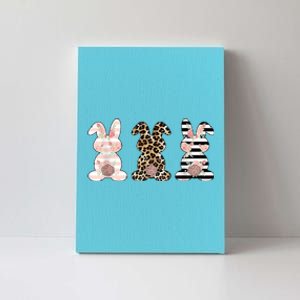 Trio Floral Easter Bunny Cute Canvas