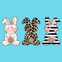 Trio Floral Easter Bunny Cute Poster