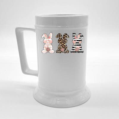 Trio Floral Easter Bunny Cute Beer Stein