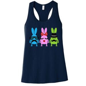 Three Funny Easter Bunnies Women's Racerback Tank