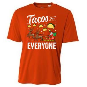 Tacos For Everyone Christmas Taco Funny Xmas Santa Family Cooling Performance Crew T-Shirt