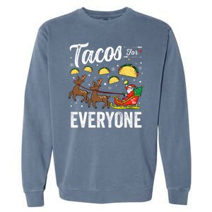 Tacos For Everyone Christmas Taco Funny Xmas Santa Family Garment-Dyed Sweatshirt