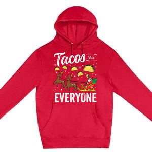 Tacos For Everyone Christmas Taco Funny Xmas Santa Family Premium Pullover Hoodie