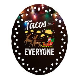 Tacos For Everyone Christmas Taco Funny Xmas Santa Family Ceramic Oval Ornament