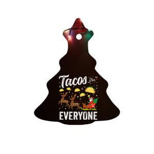 Tacos For Everyone Christmas Taco Funny Xmas Santa Family Ceramic Tree Ornament