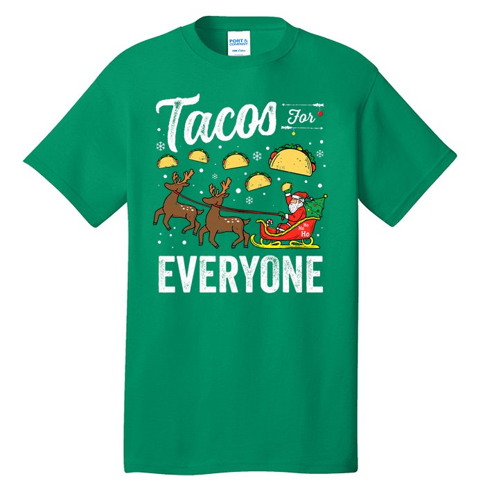 Tacos For Everyone Christmas Taco Funny Xmas Santa Family Tall T-Shirt