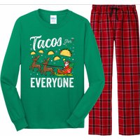 Tacos For Everyone Christmas Taco Funny Xmas Santa Family Long Sleeve Pajama Set