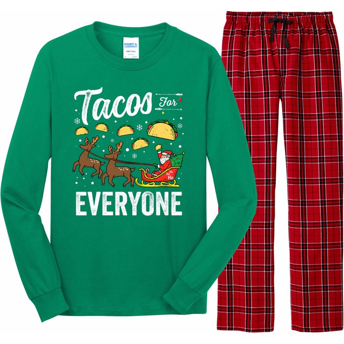 Tacos For Everyone Christmas Taco Funny Xmas Santa Family Long Sleeve Pajama Set