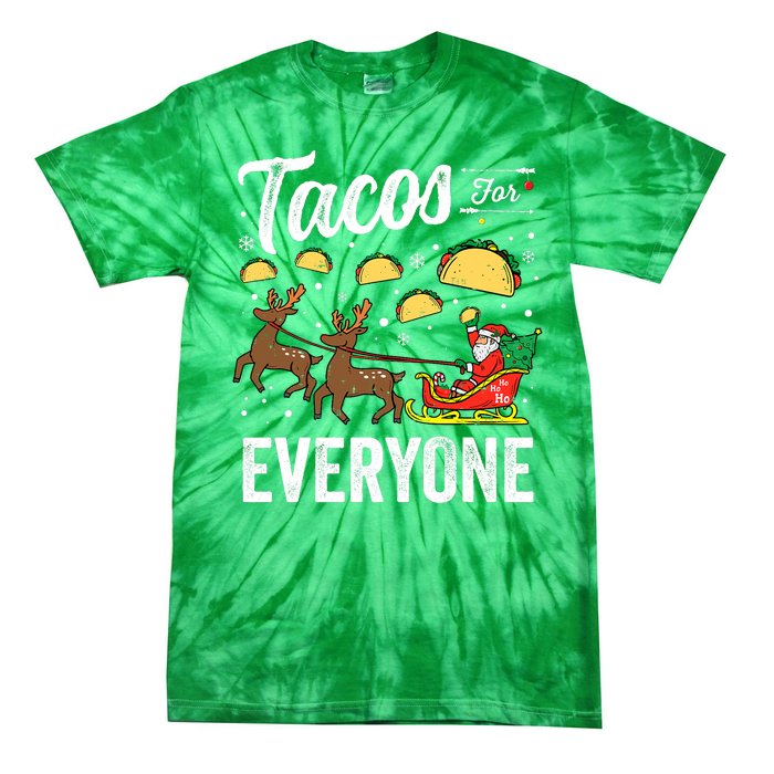 Tacos For Everyone Christmas Taco Funny Xmas Santa Family Tie-Dye T-Shirt