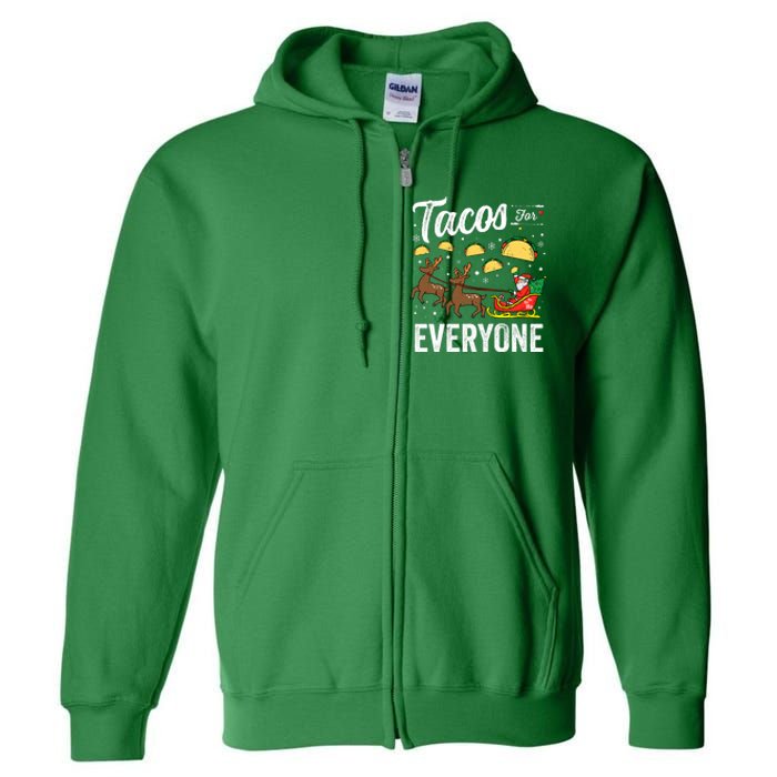 Tacos For Everyone Christmas Taco Funny Xmas Santa Family Full Zip Hoodie