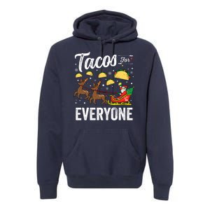 Tacos For Everyone Christmas Taco Funny Xmas Santa Family Premium Hoodie