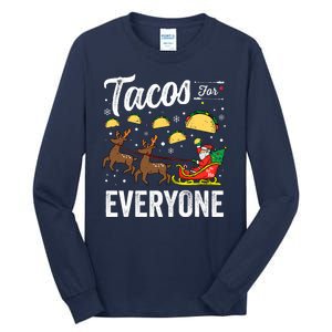 Tacos For Everyone Christmas Taco Funny Xmas Santa Family Tall Long Sleeve T-Shirt