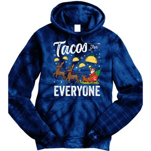 Tacos For Everyone Christmas Taco Funny Xmas Santa Family Tie Dye Hoodie