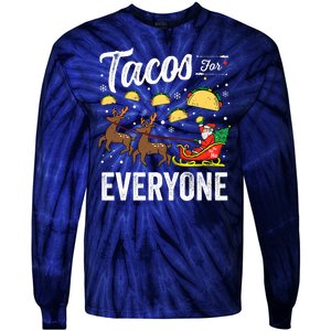 Tacos For Everyone Christmas Taco Funny Xmas Santa Family Tie-Dye Long Sleeve Shirt