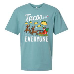 Tacos For Everyone Christmas Taco Funny Xmas Santa Family Sueded Cloud Jersey T-Shirt