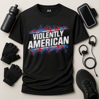 The Fat Electrician Violently American Cooling Performance Crew T-Shirt