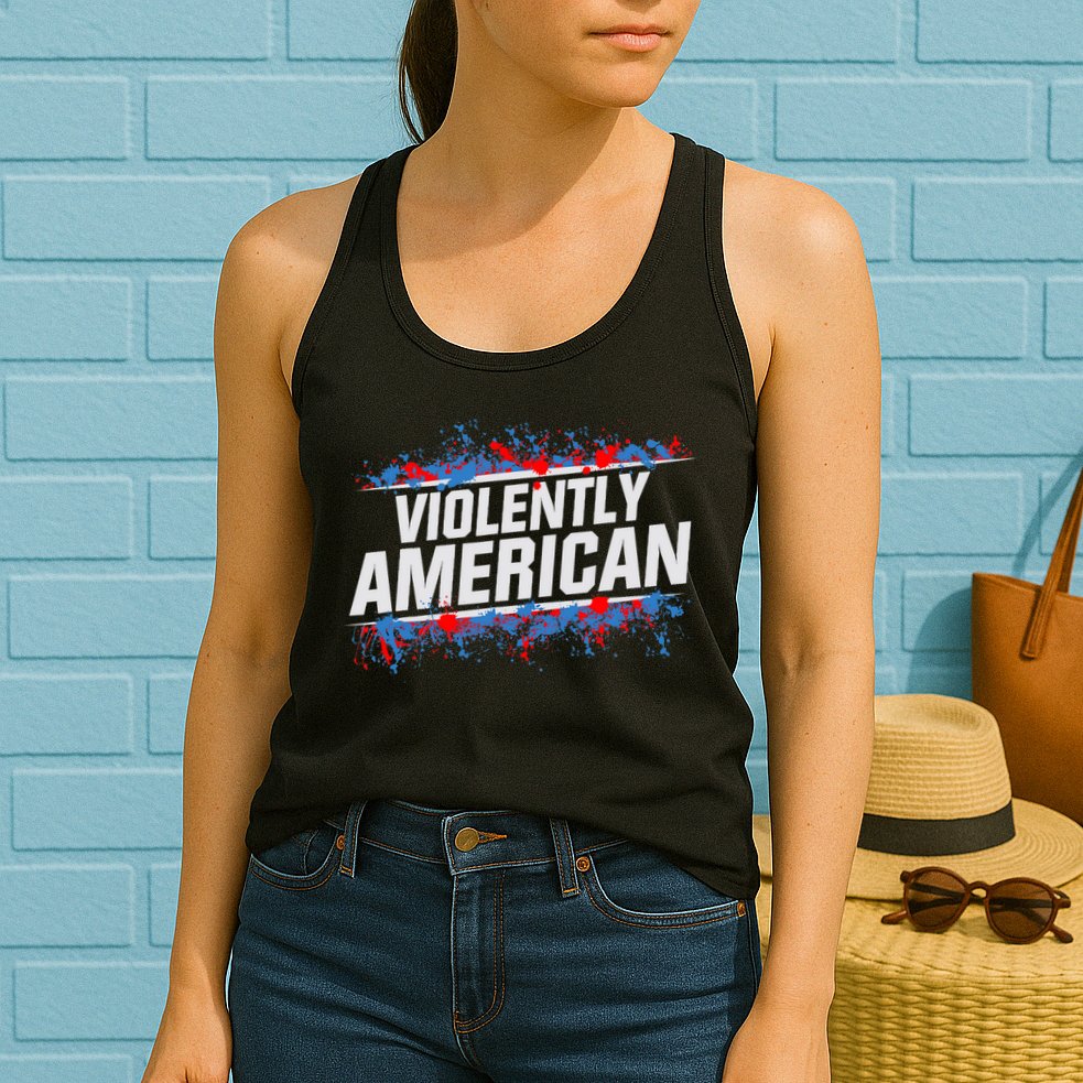 The Fat Electrician Violently American Womens Tank Top