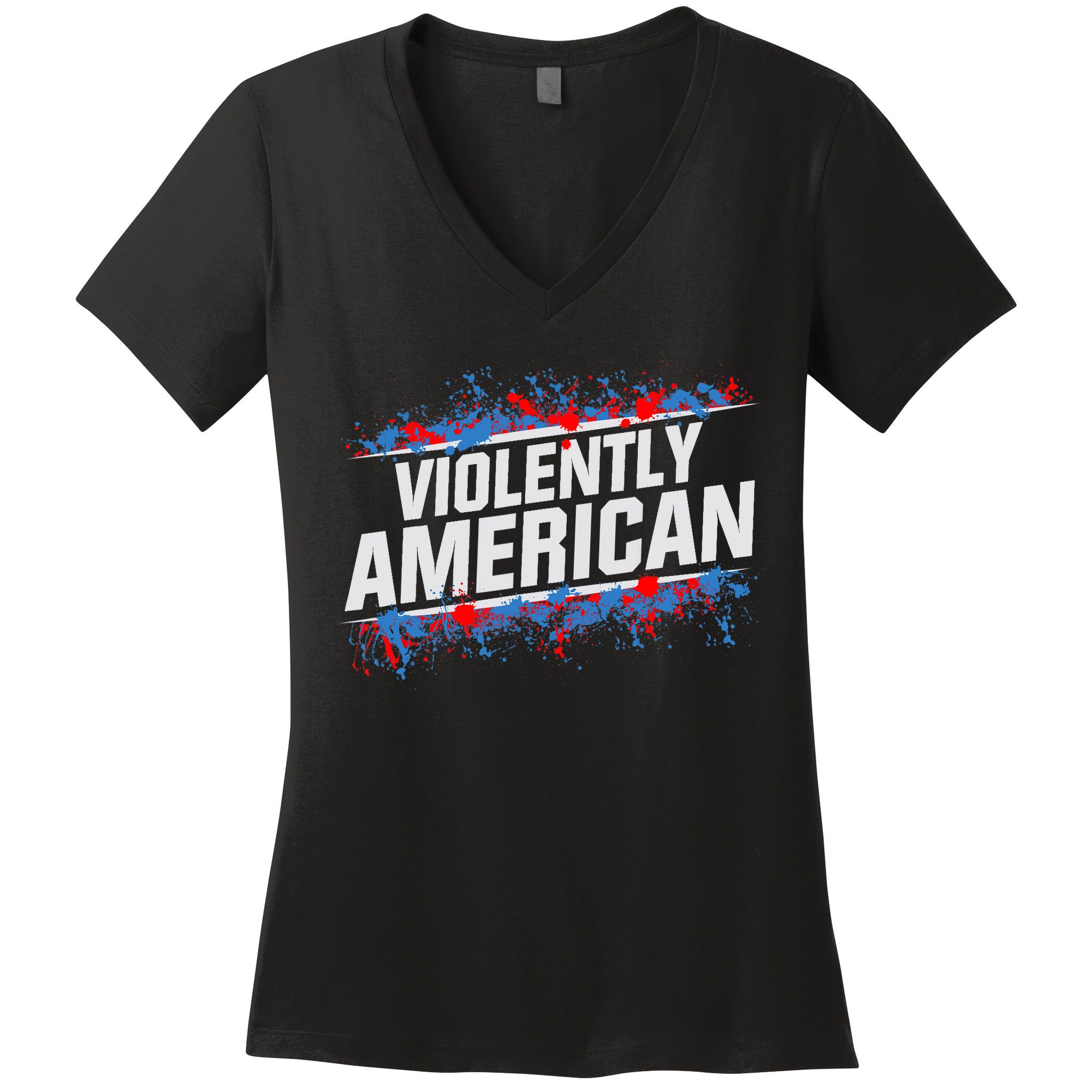 The Fat Electrician Violently American Women's V-Neck T-Shirt