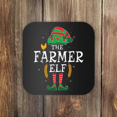 The Farmer Elf Group Matching Family Christmas Farm Funny Coaster