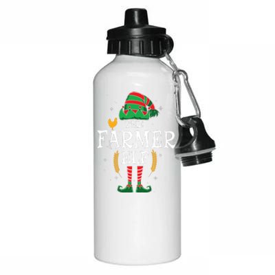 The Farmer Elf Group Matching Family Christmas Farm Funny Aluminum Water Bottle 