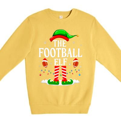 The Football Elf Xmas American Football Christmas Premium Crewneck Sweatshirt