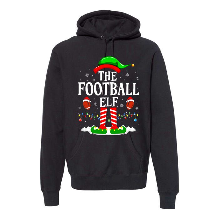 The Football Elf Xmas American Football Christmas Premium Hoodie