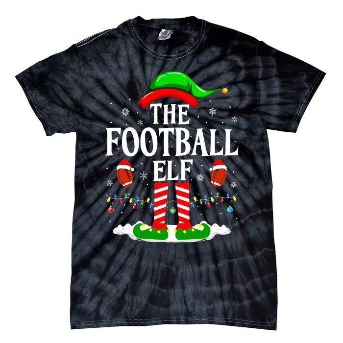 The Football Elf Xmas American Football Christmas Tie-Dye T-Shirt