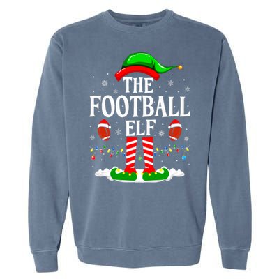 The Football Elf Xmas American Football Christmas Garment-Dyed Sweatshirt