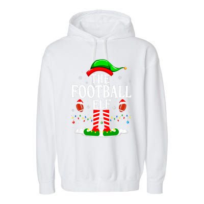 The Football Elf Xmas American Football Christmas Garment-Dyed Fleece Hoodie