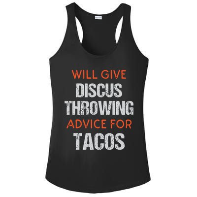 Track Field Events Throwing Humor Funny Discus Thrower Ladies PosiCharge Competitor Racerback Tank