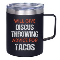 Track Field Events Throwing Humor Funny Discus Thrower 12oz Stainless Steel Coffee Mug