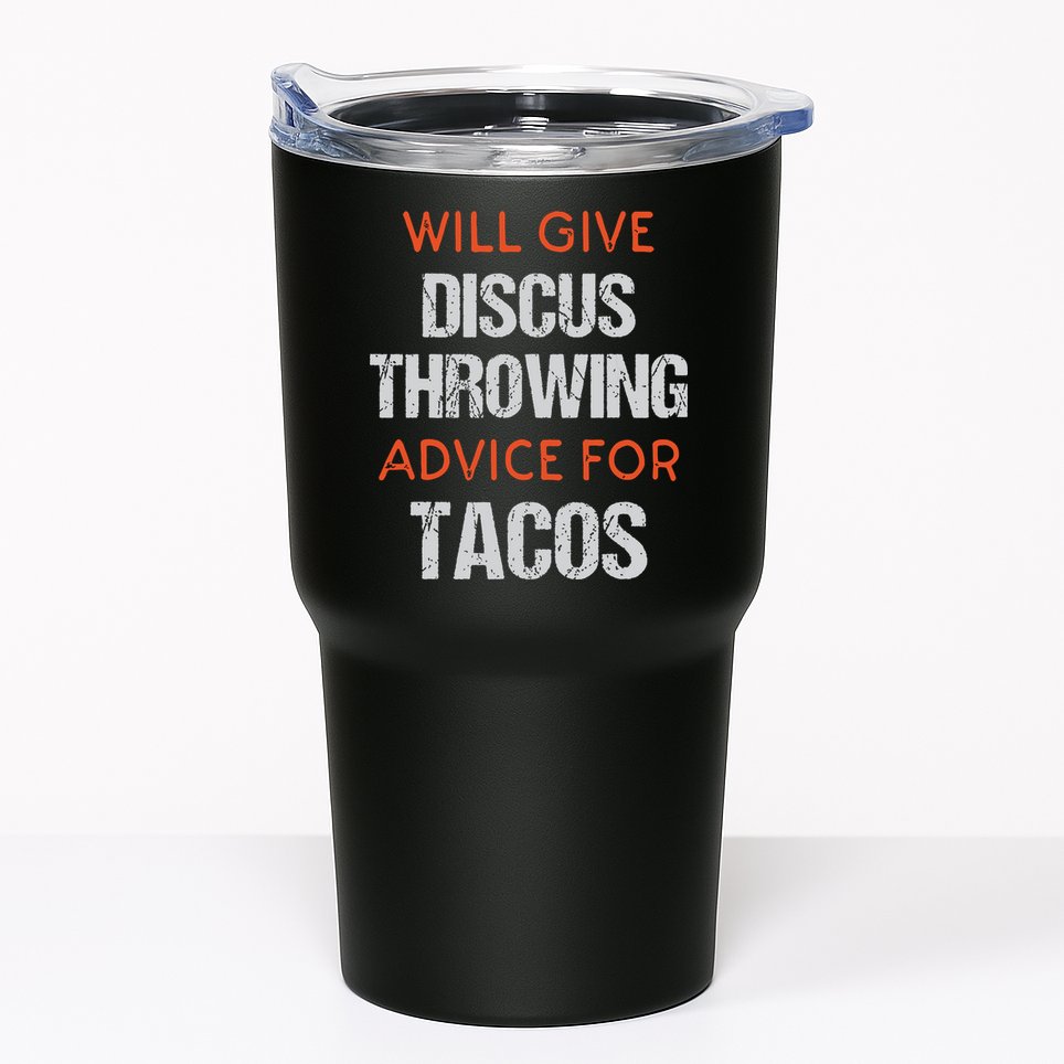 Track Field Events Throwing Humor Funny Discus Thrower Tumbler