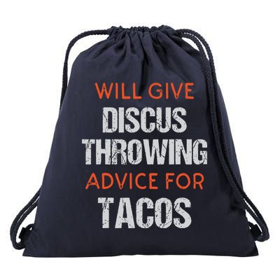 Track Field Events Throwing Humor Funny Discus Thrower Drawstring Bag